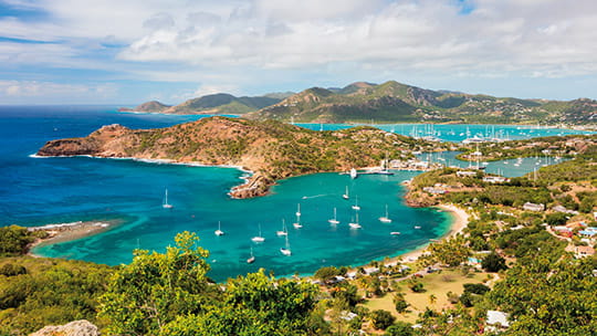 A view over the English Harbour in Antigua